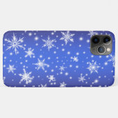 ネイビーブルーライトの上の雪と輝き Case-Mate iPhoneケース (裏面(横))