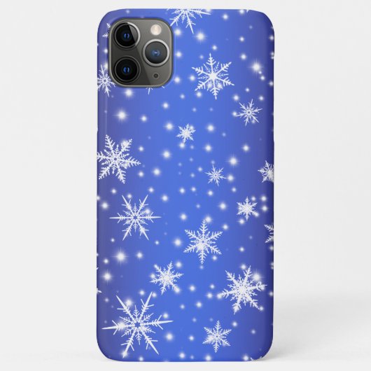 ネイビーブルーライトの上の雪と輝き Case-Mate iPhoneケース (裏面)