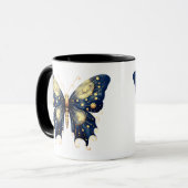 ネイビーブルーライトグリーン金ゴールドバタフライハロウィーン マグカップ (正面左)