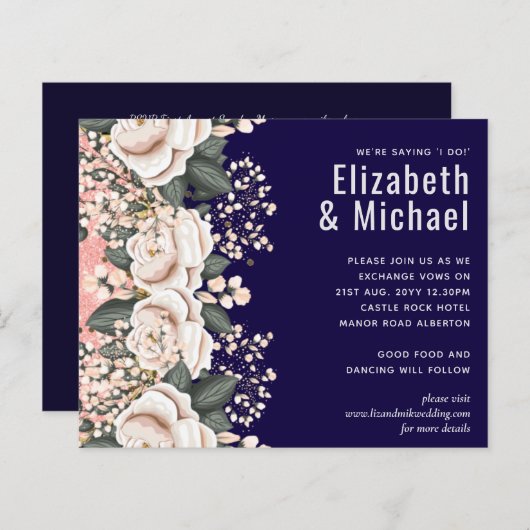 ネイビーブルーライトピンク結婚フローラ予算 (正面/裏面)