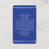 ネイビーブルーライトフォトクロス葬儀祈りの言葉カード 名刺 (裏面)