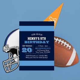 ネイビーブルーライトブルーチーム誕生日招待状 招待状