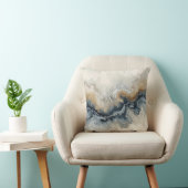 ネイビーブルーライトブルーブラウングレーモダン抽象芸術16 クッション (椅子)