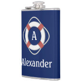 ネイビーブルーライフサ航海のーバーモノグラム フラスク (左)