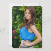 ネイビーブルーライムグリーン卒業パーティー招待状 招待状 (裏面)