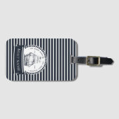 ネイビーブルーラグジュアリーボートファミリー名 ラゲッジタグ (正面横)