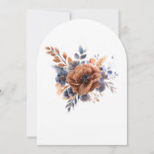 ネイビーブルーラストテラコッタガーデンエレガントな結婚式 招待状 (裏面)