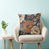 ネイビーブルーラストファームハモダンウスフローラ クッション (椅子)