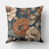 ネイビーブルーラストファームハモダンウスフローラ クッション (裏面)