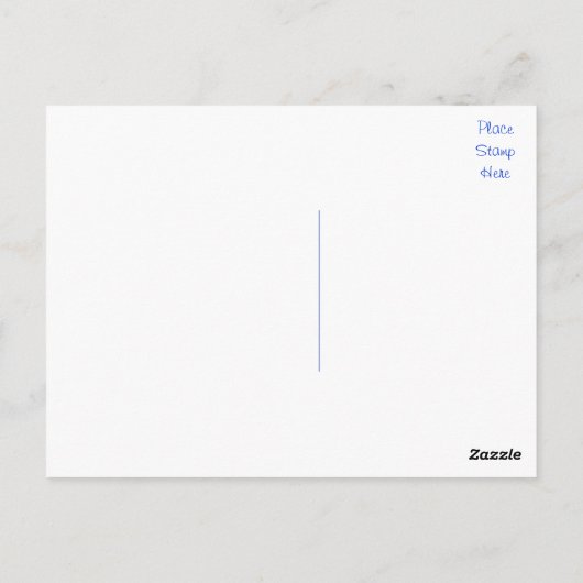 ネイビーブルーラブハートあいさつ空白のきポストカード ポストカード (裏面)