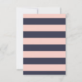 ネイビーブルーラブバードフラワーウェディングデートを除く セーブザデート (裏面)