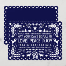 ネイビーブルーラブピースピースジョーパペルピカドクリスマス
