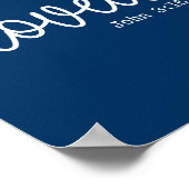 ネイビーブルーラブフェイスミニマル引用文 ポスター (角)