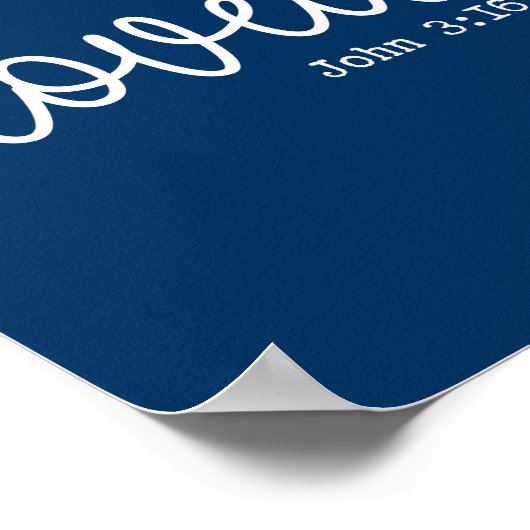 ネイビーブルーラブフェイスミニマル引用文 ポスター (角)