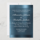 ネイビーブルーリハエレガントーサルディナー 招待状 (正面)