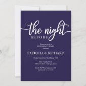 ネイビーブルーリハーサルディナーの前の夜 招待状 (正面)