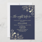 ネイビーブルーリハーサルディナーの前の夜 招待状 (正面)