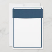 ネイビーブルーリボン付きピンクガーベラ招待状 招待状 (裏面)