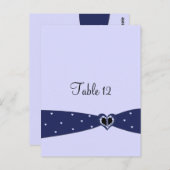 ネイビーブルーリボン卓上カード ポストカード (正面/裏面)