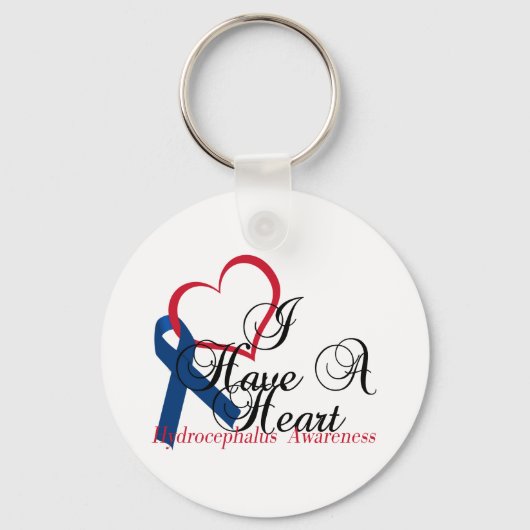 ネイビーブルーリボン水頭症認識度 キーホルダー (正面)