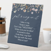 ネイビーブルーリングや輪をブライダルシャワーゲーム 台座サイン (インサイチュ)