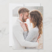 ネイビーブルーリーフェリークレストモノグラム結婚写真 招待状 (裏面)