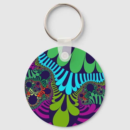 ネイビーブルーレインボーモダン キーホルダー (正面)