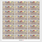 ネイビーブルーレッドイエローゲスト名住所 シール (シート)