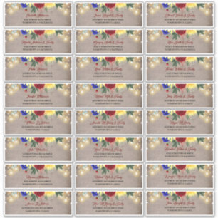 ネイビーブルーレッドイエローゲスト名住所 シール