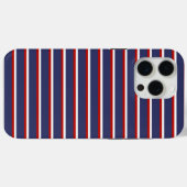 ネイビーブルーレッドストライプパターン Case-Mate iPhoneケース (裏面 (横))