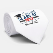 ネイビーブルーレッドタイポグラフィ卒業ネクタイ ネクタイ (ロール)