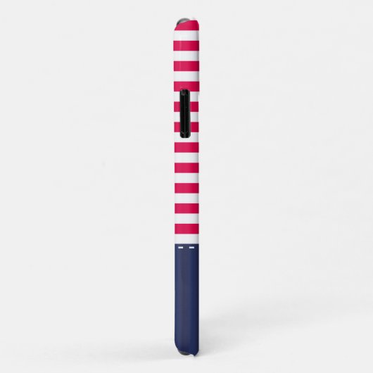 ネイビーブルーレッドパターンいかりカスタマイズ Case-Mate iPhoneケース (裏面/右)