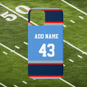 ネイビーブルーレッド&ブルースポーツストライプ iPhone 12ケース