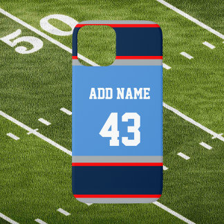 ネイビーブルーレッド&ブルースポーツストライプ iPhone 12ケース