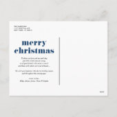 ネイビーブルーレトロメリークリスマスフォトコラージュ シーズンポストカード (裏面)