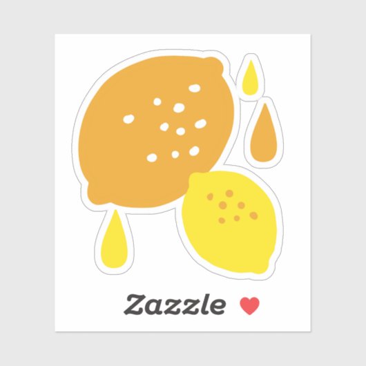 ネイビーブルーレモンアート – さわやかな柑橘系デザイン シール (シート)