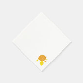 ネイビーブルーレモンアート – さわやかな柑橘系デザイン スタンダードカクテルナプキン (角)