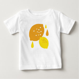 ネイビーブルーレモンアート – さわやかな柑橘系デザイン ベビーTシャツ