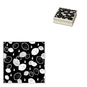 ネイビーブルーレモンアート – さわやかな柑橘系デザイン ラバースタンプ (押印)