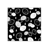 ネイビーブルーレモンアート – さわやかな柑橘系デザイン ラバースタンプ (インプリント)