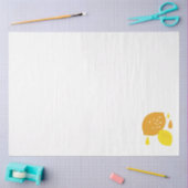 ネイビーブルーレモンアート – さわやかな柑橘系デザイン 薄葉紙 (クラフト)