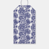 ネイビーブルーレースエレガントな結婚式 ギフトタグ (裏面)
