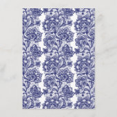 ネイビーブルーレースエレガントウェディング情報ゲスト エンクロージャーカード (裏面)