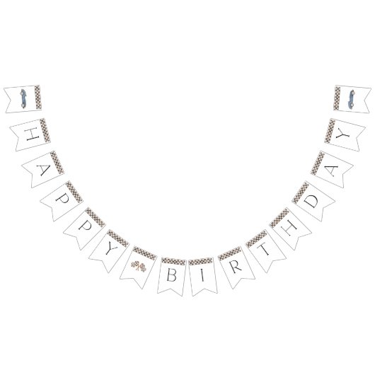 ネイビーブルーレースカーのバンティングフラグ バンティングフラッグ (全)