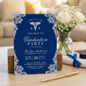 ネイビーブルーレース看護学校卒業会 招待状