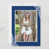 ネイビーブルーレース看護学校卒業会 招待状 (裏面)