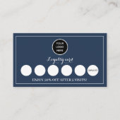 ネイビーブルーロゴモダンビジネス報酬パンチ ロイヤリティカード (正面)