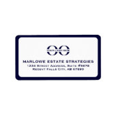 ネイビーブルーロゴ住所 シール (正面)