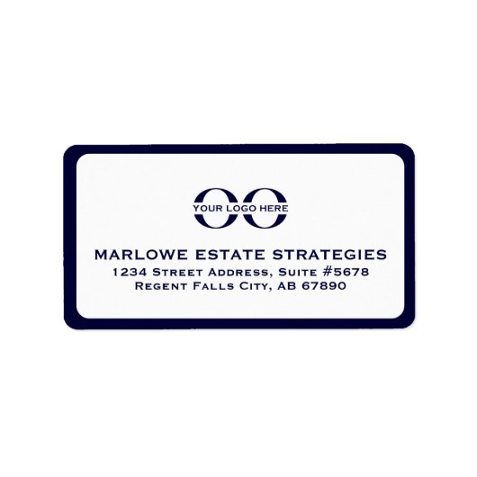 ネイビーブルーロゴ住所 シール (正面)