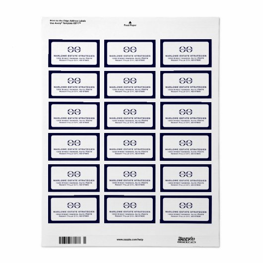 ネイビーブルーロゴ住所 シール (フルシート)